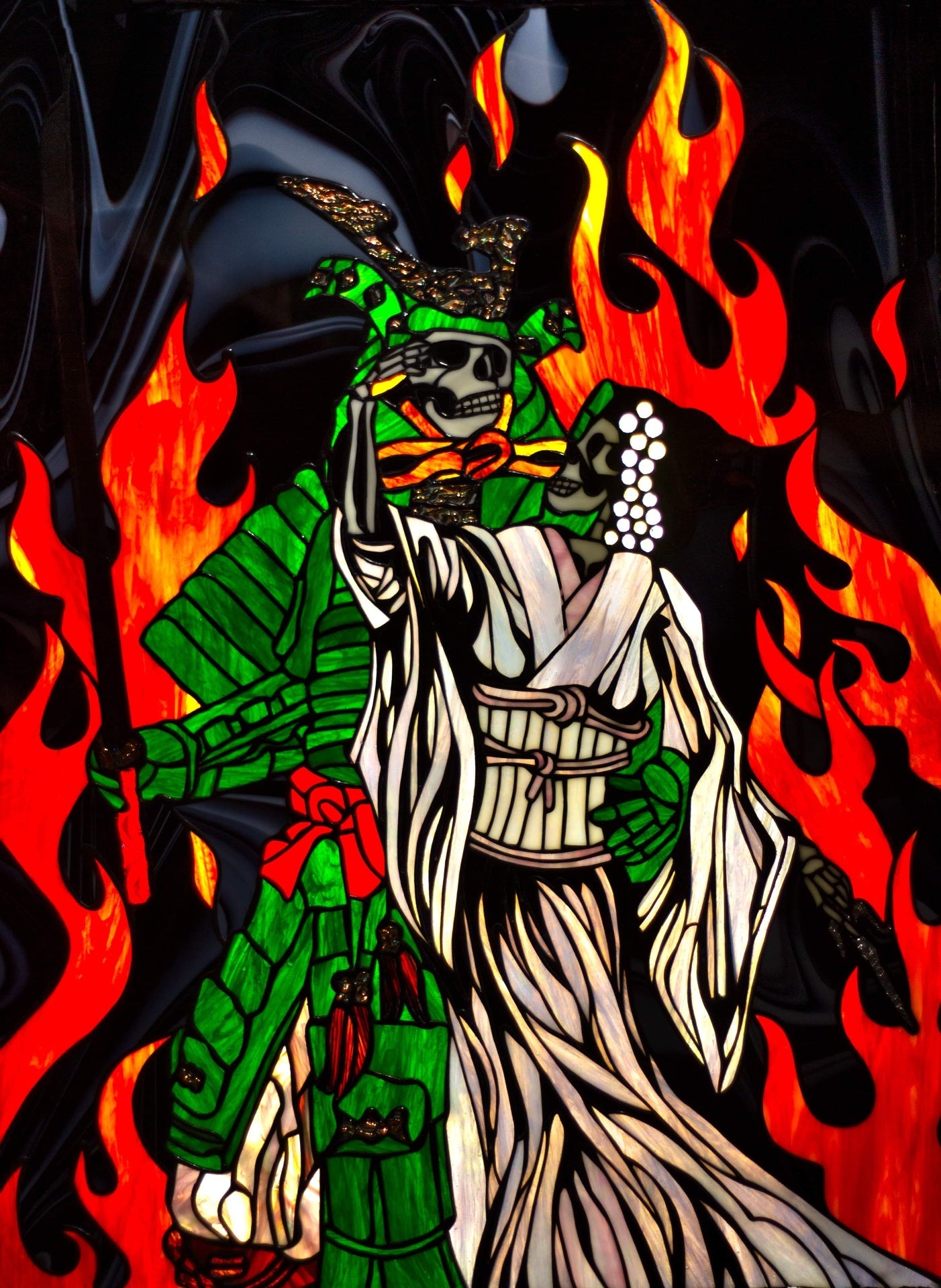 Samurai Skeleton in Flames